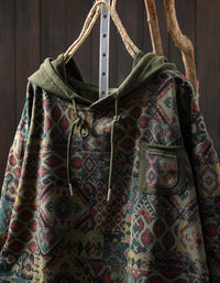 Casual Loose Fit Printed Hoodie Sweatshirt