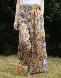 Casual Loose Floral Wide Leg Pants