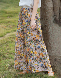 Casual Loose Floral Wide Leg Pants