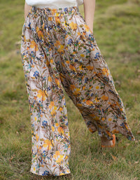 Casual Loose Floral Wide Leg Pants