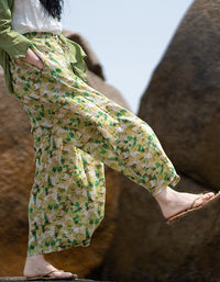 Casual Loose Floral Wide Leg Pants