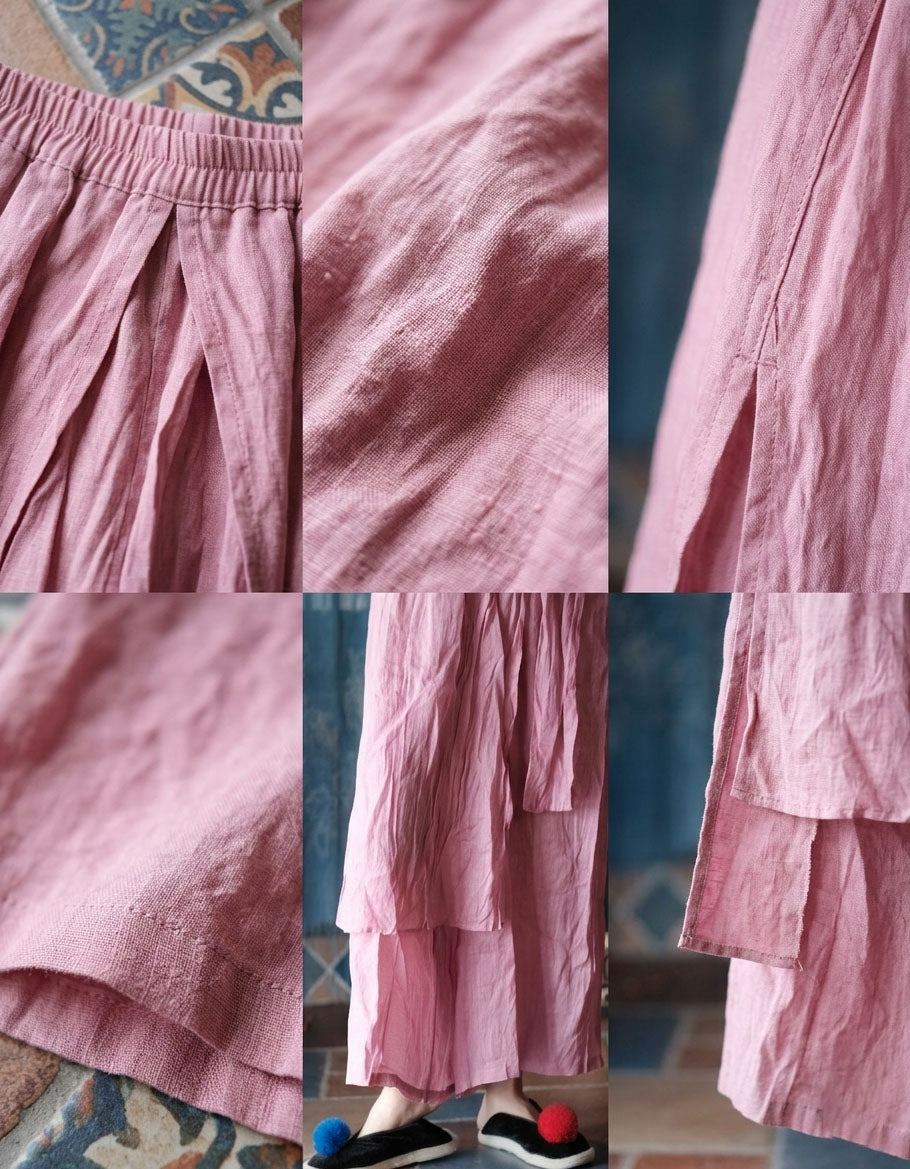 Close-up of soft linen fabric and layered drape detail
