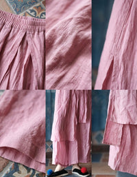 Close-up of soft linen fabric and layered drape detail