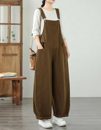 Casual Loose Pure Color Cotton Overalls for Women - Islinen