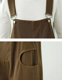 Casual Loose Pure Color Cotton Overalls for Women - Islinen