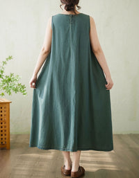 Women Oversized Denim Maxi Dress Casual Summer Wear