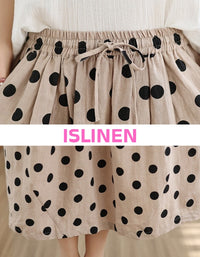 Women’s Boho Polka Dot Midi Skirt – Relaxed Fit Summer Skirt