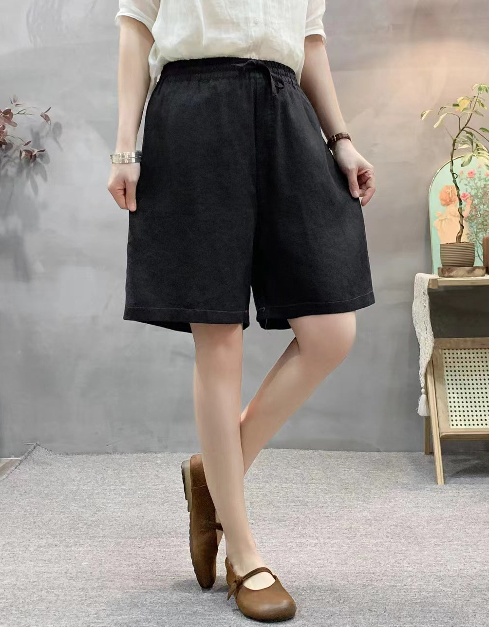 Casual Polka Dot High Waist Linen Shorts