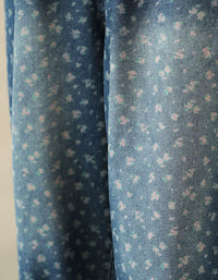 Loose Floral Denim Pants for Women Everyday Comfort