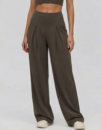 Soft Beige Palazzo Pants Women – High Waist Flowy Casual Pants