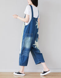Women’s Loose Fit Denim Bib Jumpsuit Casual Wear