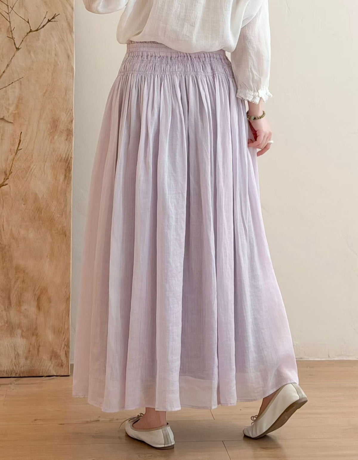 Relaxed fit A-line maxi skirt for vacation, beach, and casual daily wear