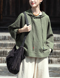 Casual Soft Organic Ramie Linen Hoodie