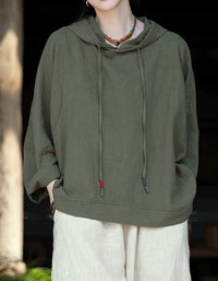 Casual Soft Organic Ramie Linen Hoodie