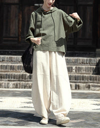 Casual Soft Organic Ramie Linen Hoodie