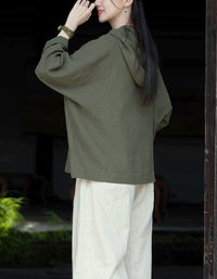 Casual Soft Organic Ramie Linen Hoodie