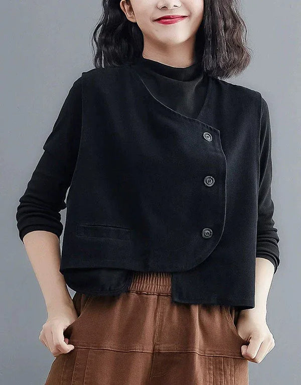 Women's Vintage Casual Side Buttoned Vest - Islinen
