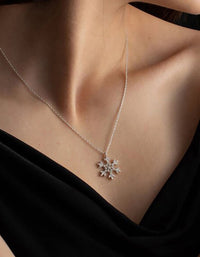 Christmas Women’s Crystal Snowflake Pendant Necklace