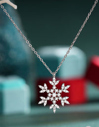 Christmas Women’s Crystal Snowflake Pendant Necklace
