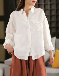 Classic Casual Versatile Button-Up Linen Shirt