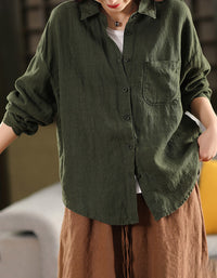 Classic Casual Versatile Button-Up Linen Shirt