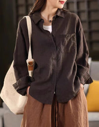 Classic Casual Versatile Button-Up Linen Shirt