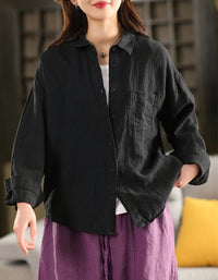 Classic Casual Versatile Button-Up Linen Shirt