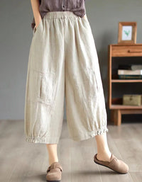 Classic Casual Wide-Leg Palazzo Linen Pants