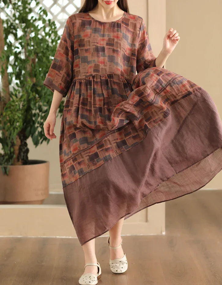 Classic Elegant Floral Boho Chic Linen Maxi Dress Islinen Classic Elegant Floral Boho Chic Linen Maxi Dress Islinen