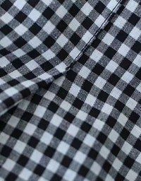 Classic Plaid High Waist Cotton Linen Midi Skirt
