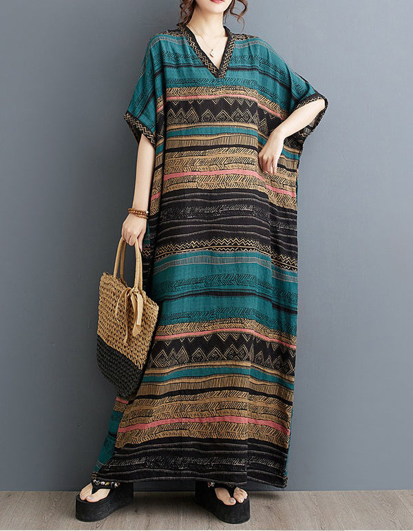 Comfort Fit Stripe Print Oversized Dress