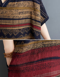Comfort Fit Stripe Print Oversized Dress