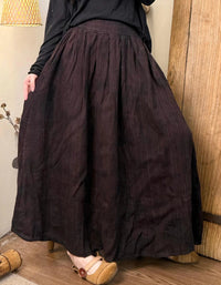 Comfortable Autumn Tie Dye Linen Maxi Skirt