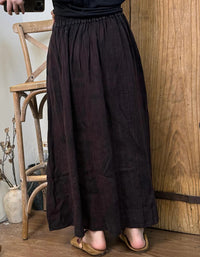 Comfortable Autumn Tie Dye Linen Maxi Skirt
