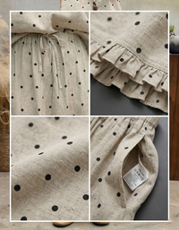 Details of Women High Waist Beige Polka Dot Maxi Skirt Loose Fit