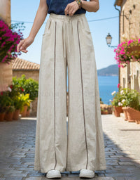 Casual linen pants women front view