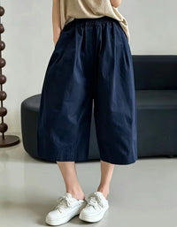 Casual Cotton Culotte Pants for Summer Everyday Wear