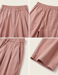 Soft Cotton Wide Leg Pants for Travel and Lounge