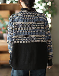 Women's Comfortable Fair Isle Turtleneck Knit Sweater