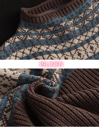 Women's Comfortable Fair Isle Turtleneck Knit Sweater