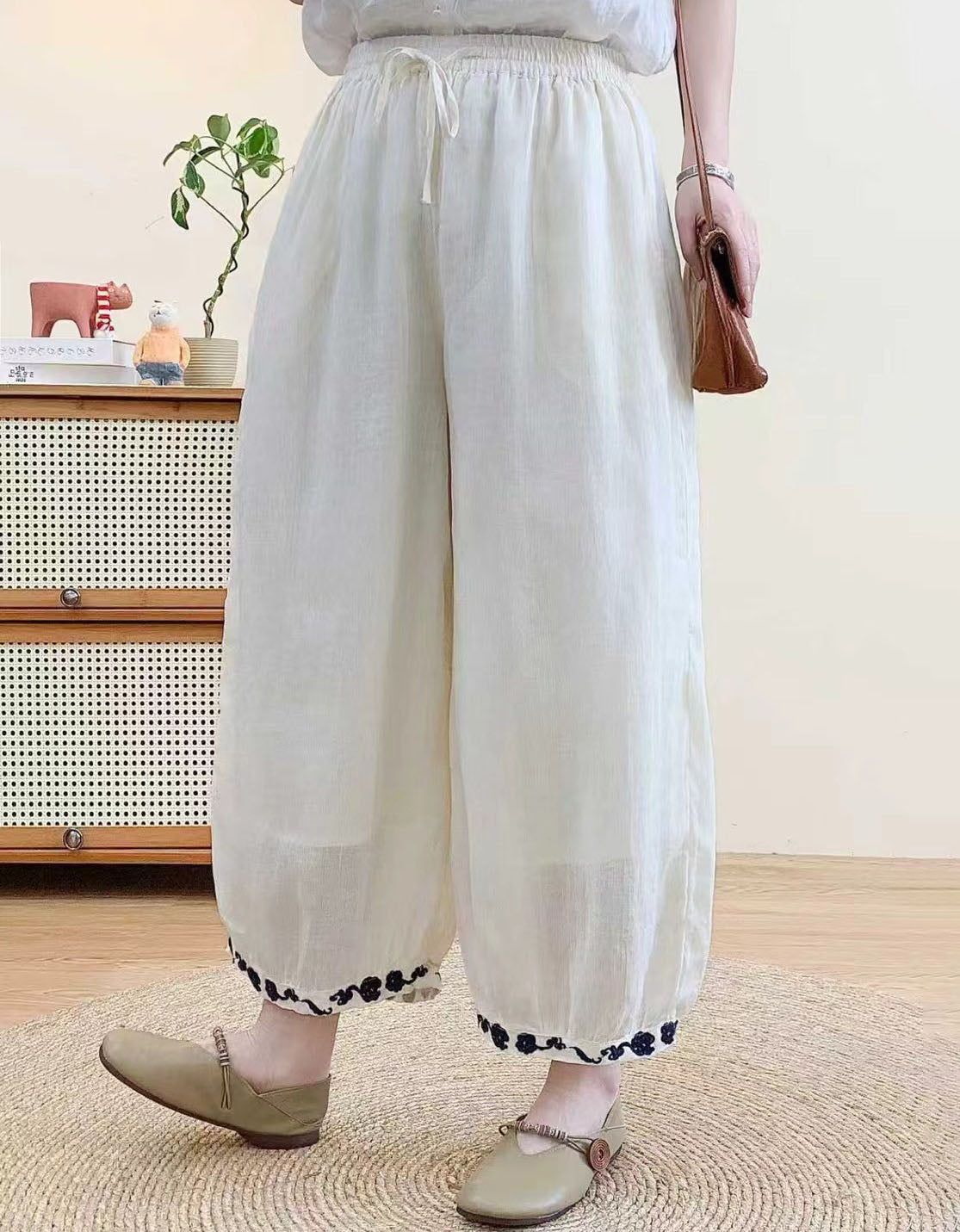 Women’s Oversized Linen Pants – Soft Breathable Casual Trousers
