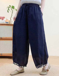 Retro Style Women’s Linen Bloomers – Elastic Waist Relaxed Pants