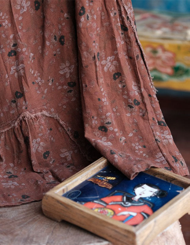 boho chic floral skirt for women, casual and comfortable close-up