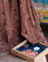 boho chic floral skirt for women, casual and comfortable close-up