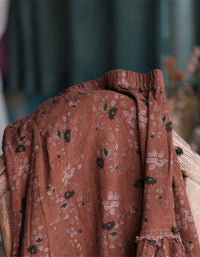 relaxed fit floral long skirt with side slit detail close-up