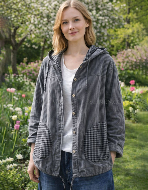 Relaxed Fit Women’s Striped Jacket for Casual Wear