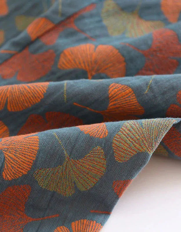 Comfortable Ginkgo Leaf Pure Cotton Loungewear Set - Islinen