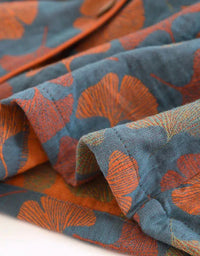 Comfortable Ginkgo Leaf Pure Cotton Loungewear Set - Islinen