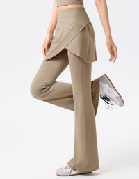 Women’s yoga skirt leggings with comfortable high waistband khaki