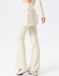 Skirt overlay leggings for women suitable for active and casual wear white back view